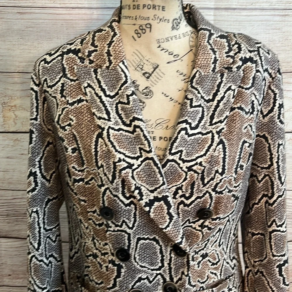 Cabi Python Blazer Double Breasted Samantha Size 8 Lined
